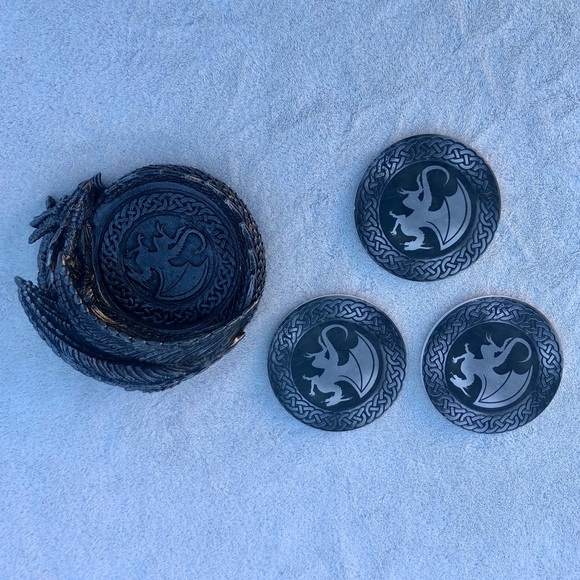 Dragon Coasters Flying Goth Holder -3 Coaster Set - Picture 2 of 11